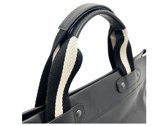 Borsa tote in pelle a righe Bally Nero - vista 5
