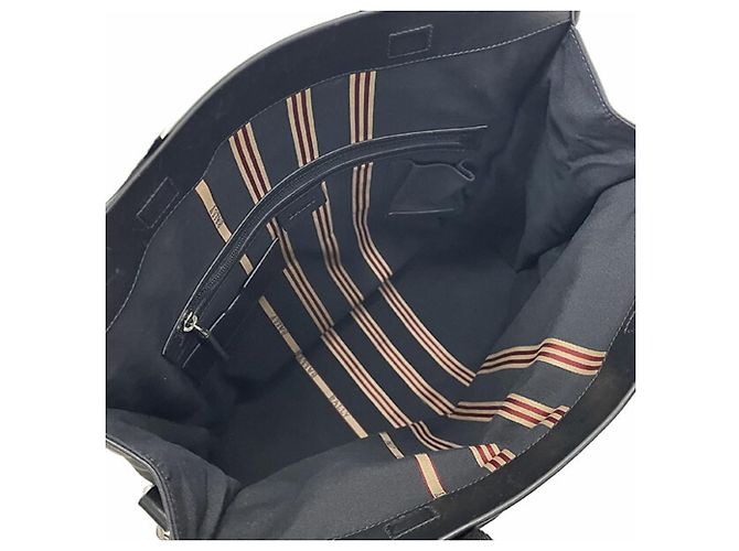 Borsa tote in pelle a righe Bally Nero - vista 6