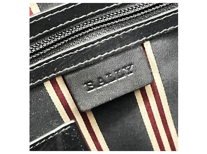 Borsa tote in pelle a righe Bally Nero - vista 7