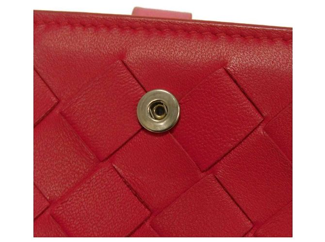 Billetera Bifold Roja Intrecciato Bottega Veneta - vista 23