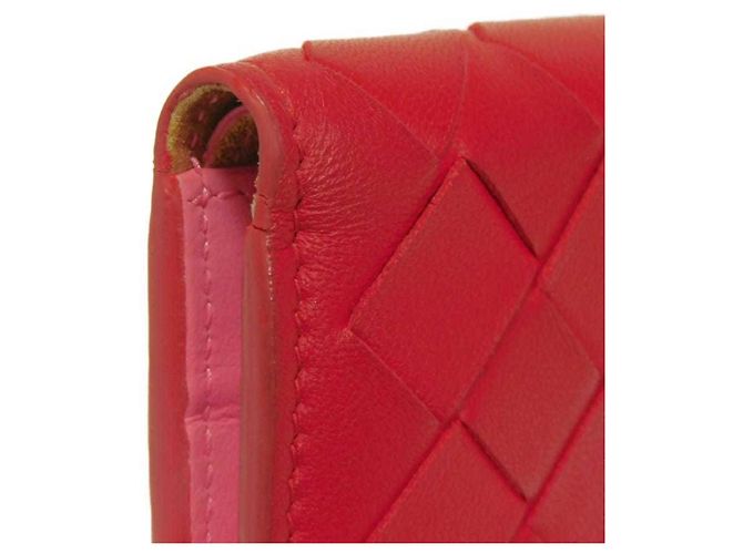 Billetera Bifold Roja Intrecciato Bottega Veneta - vista 25