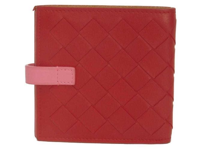 Billetera Bifold Roja Intrecciato Bottega Veneta - vista 3