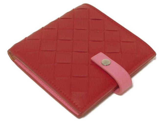 Billetera Bifold Roja Intrecciato Bottega Veneta - vista 4