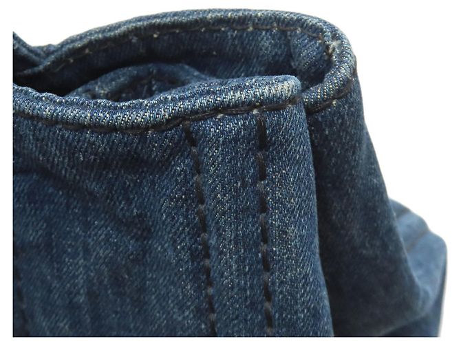 Borsa tote Canapa Prada in denim marrone - vista 16