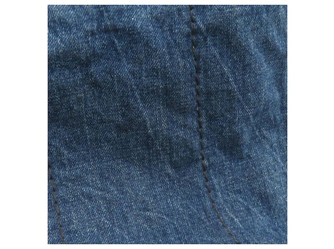 Borsa tote Canapa Prada in denim marrone - vista 17