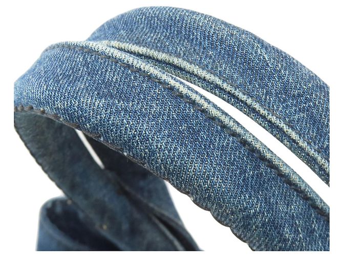 Borsa tote Canapa Prada in denim marrone - vista 23