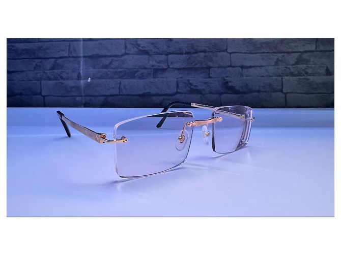 Cartier Rimless Titanium Sunglasses Black Golden - view 4
