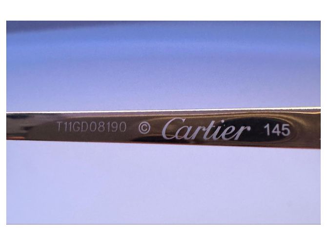 Cartier Rimless Titanium Sunglasses Black Golden - view 6
