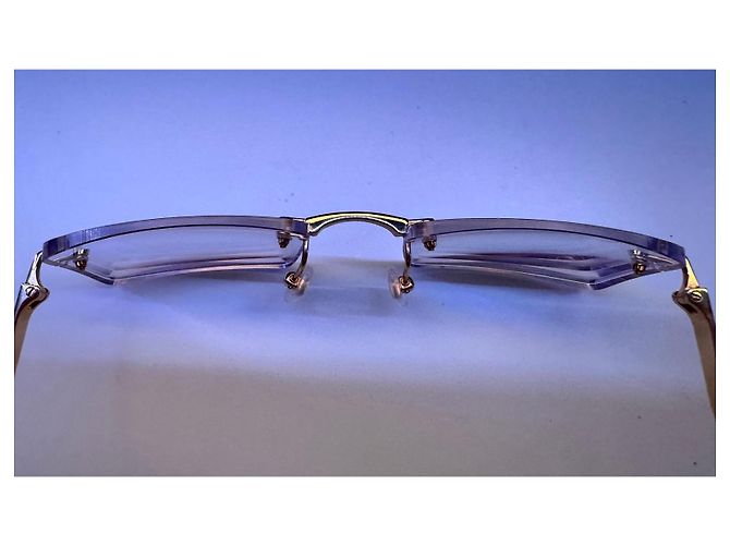 Cartier Rimless Titanium Sunglasses Black Golden - view 8