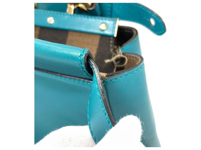 Borsa Fendi Peekaboo 2 in turchese - vista 16