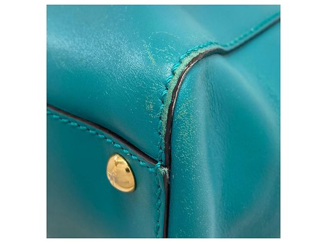 Borsa Fendi Peekaboo 2 in turchese - vista 29