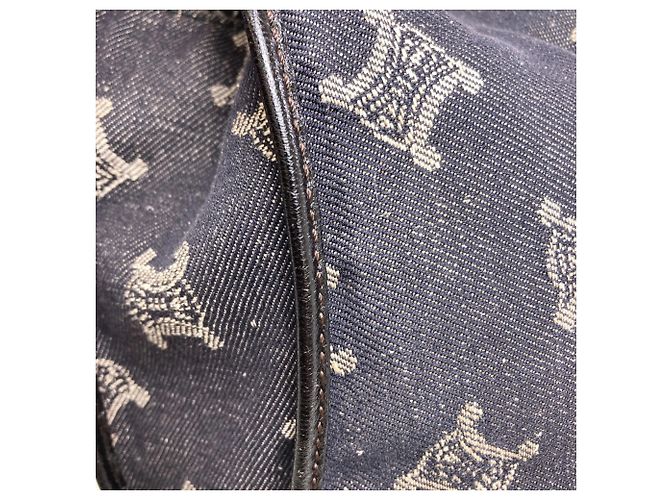 Céline Borsa a mano in denim Macadam di Celine Nero - vista 10