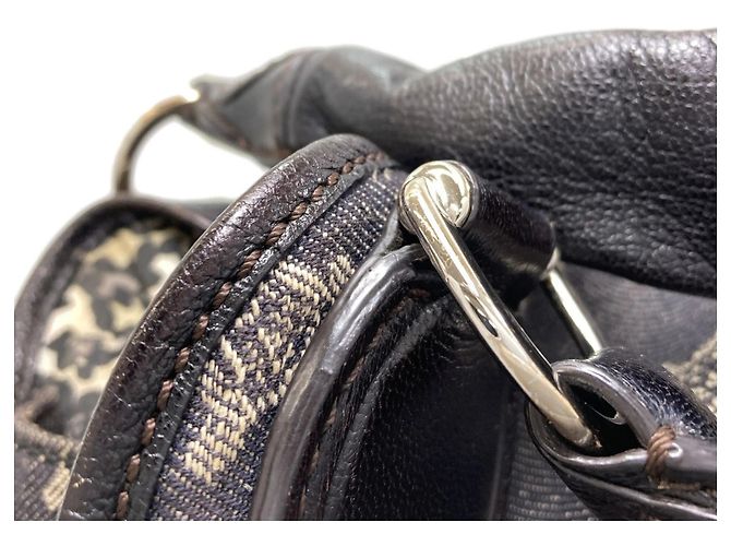 Céline Borsa a mano in denim Macadam di Celine Nero - vista 11
