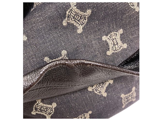 Céline Borsa a mano in denim Macadam di Celine Nero - vista 12