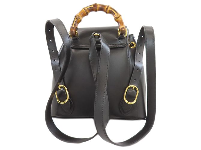 Zaino Gucci Bamboo in pelle di vitello nera Nero - vista 2
