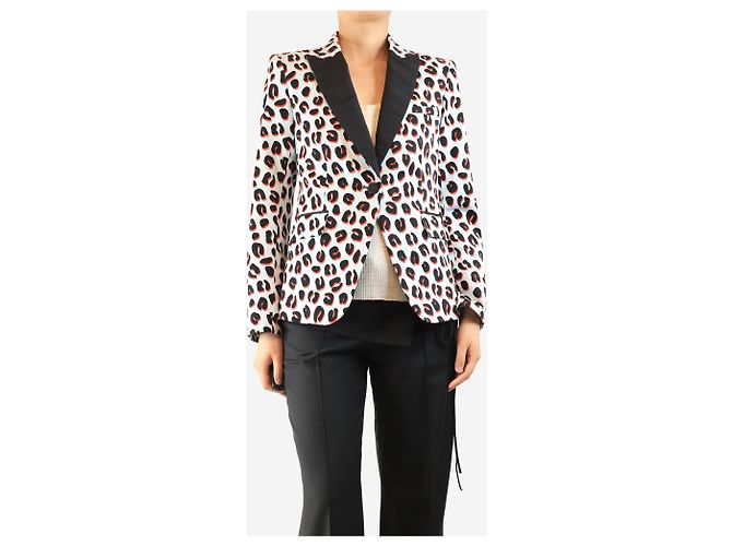Veronica Beard Blazer de estampado de leopardo azul - talla UK 12 - vista 3