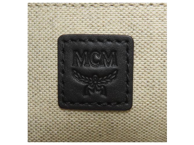 MCM Canvas- und Leder-Shopper Schwarz Beige - Ansicht 6