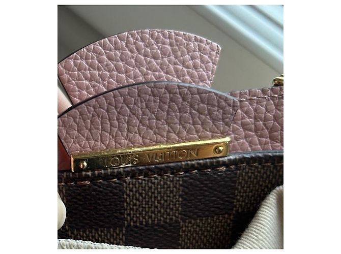 Borsa Louis Vuitton Brittany Damier Ebene Pelle Rosa - vista 13