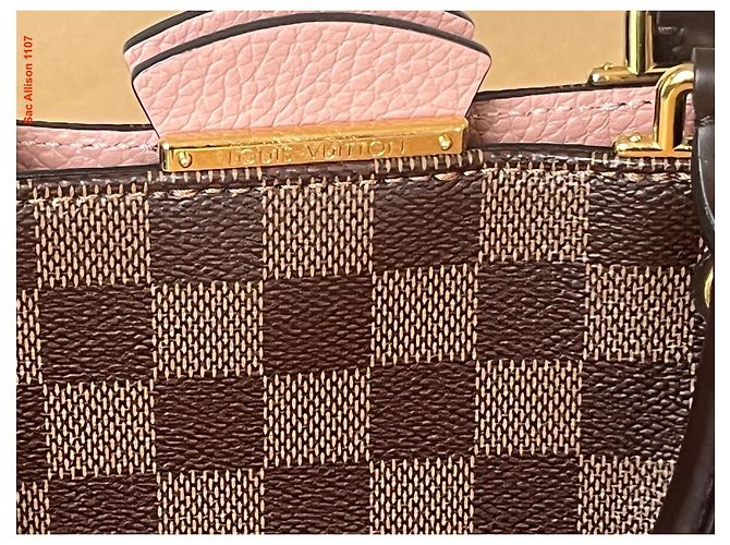 Borsa Louis Vuitton Brittany Damier Ebene Pelle Rosa - vista 2