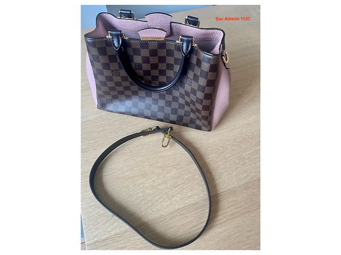 Borsa Louis Vuitton Brittany Damier Ebene Pelle Rosa - vista 3