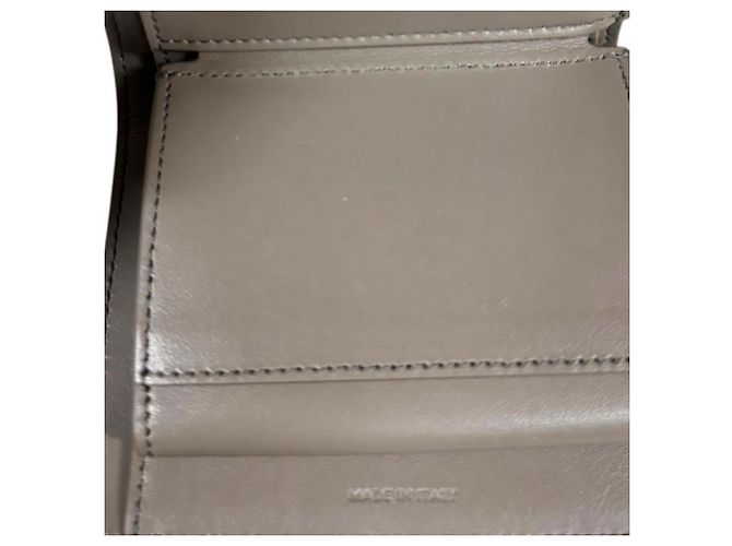 Céline Celine Small Flap Wallet Triomphe Tri-fold Leather Beige - view 10