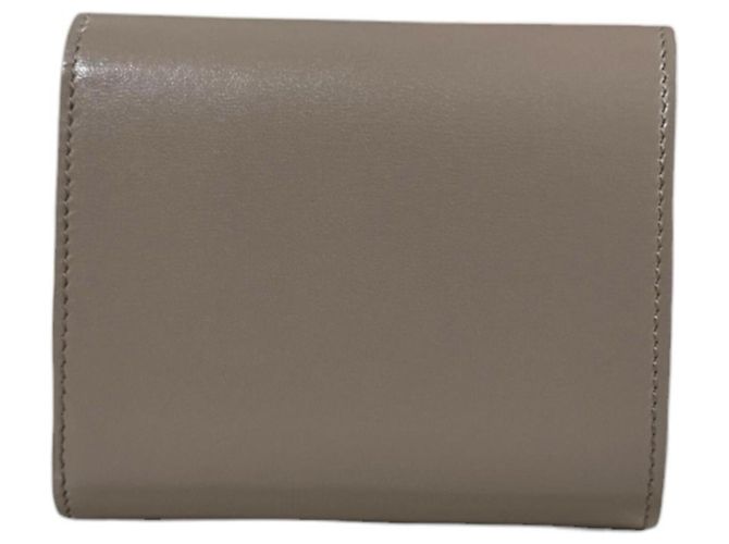 Céline Celine Small Flap Wallet Triomphe Tri-fold Leather Beige - view 2