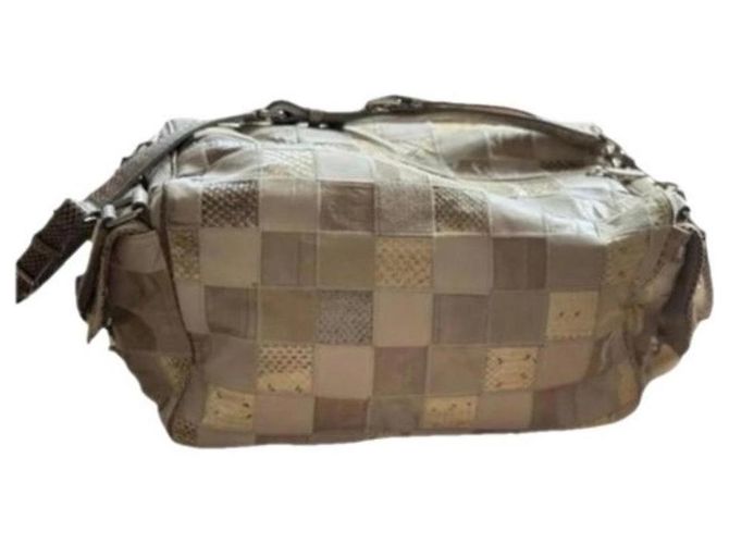 Edizione Limitata "Patchwork Esotico" Borsa "Bowling Bag" Convertibile Esclusiva di Dolce & Gabbana. Beige Taupe Marrone chiaro - vista 2