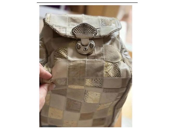 Edizione Limitata "Patchwork Esotico" Borsa "Bowling Bag" Convertibile Esclusiva di Dolce & Gabbana. Beige Taupe Marrone chiaro - vista 3