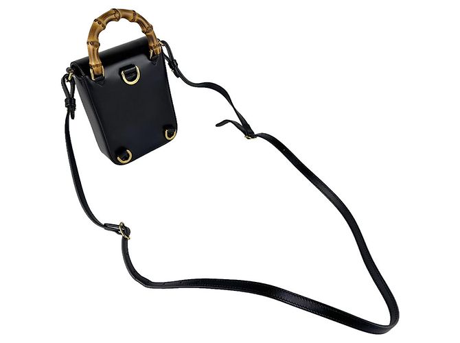 Borsa a spalla in pelle nera Gucci Nero - vista 11