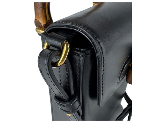 Borsa a spalla in pelle nera Gucci Nero - vista 6