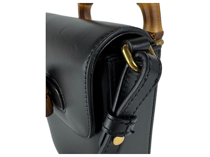 Borsa a spalla in pelle nera Gucci Nero - vista 7