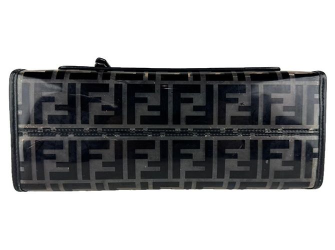 Borsa a mano Runaway Shopper Fendi in pelle vinilica nera e trasparente Nero - vista 4
