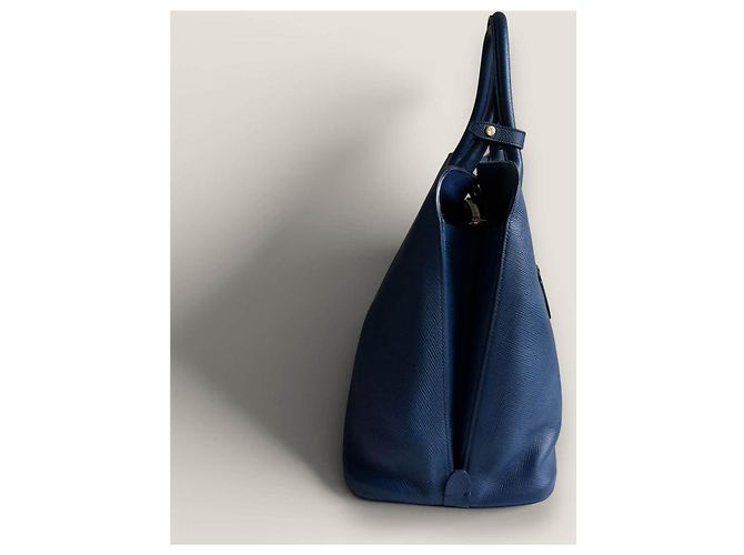 Borsa a mano aperta Promenade in pelle Saffiano blu di Prada - vista 10