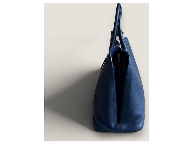 Borsa a mano aperta Promenade in pelle Saffiano blu di Prada - vista 11