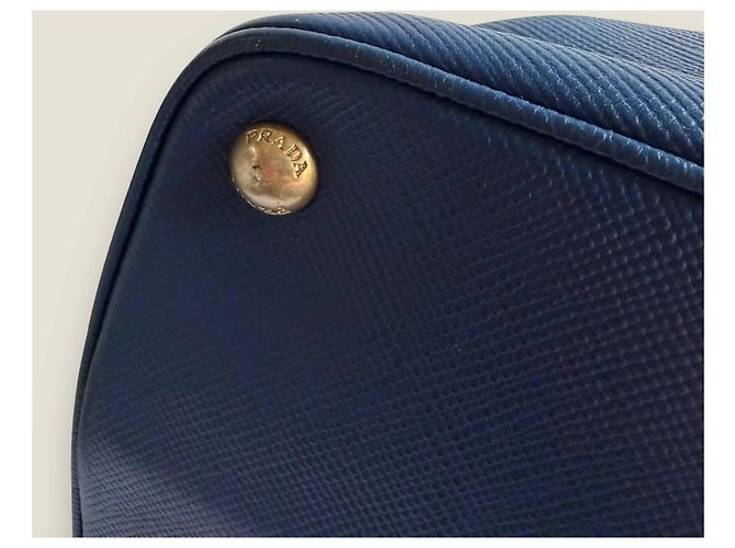 Borsa a mano aperta Promenade in pelle Saffiano blu di Prada - vista 16