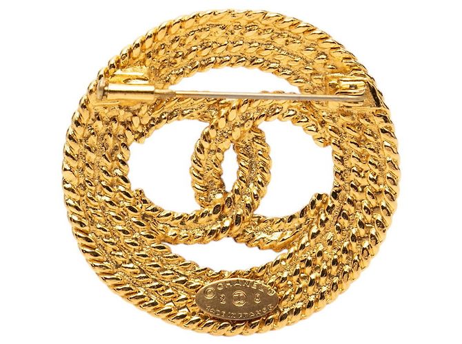 Broche Vintage Coco Mark de Chanel Dorado - vista 2