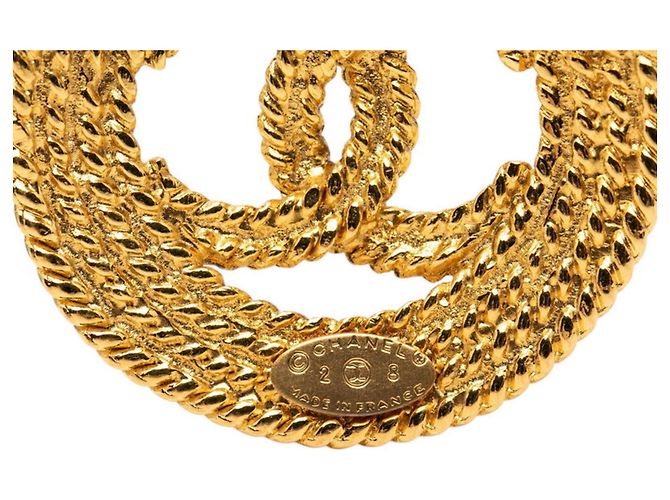 Broche Vintage Coco Mark de Chanel Dorado - vista 3