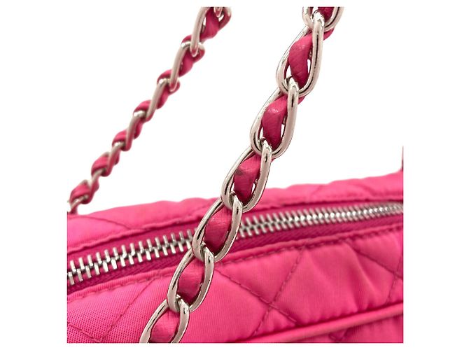 Borsa a Spalla Prada Tessuto Inpunto 2 Vie Rosa - vista 14