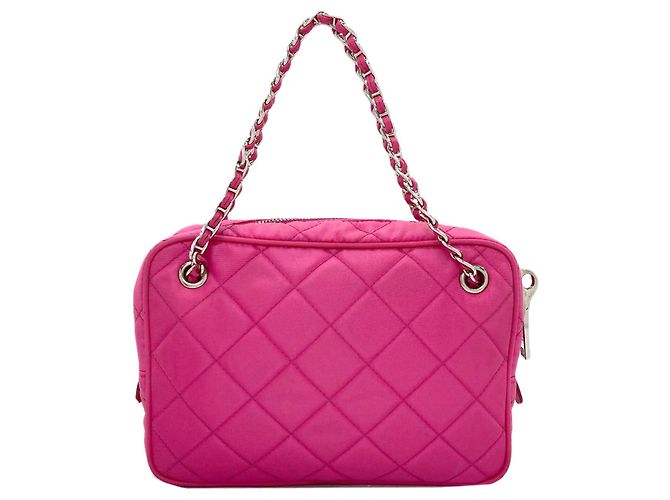Borsa a Spalla Prada Tessuto Inpunto 2 Vie Rosa - vista 2