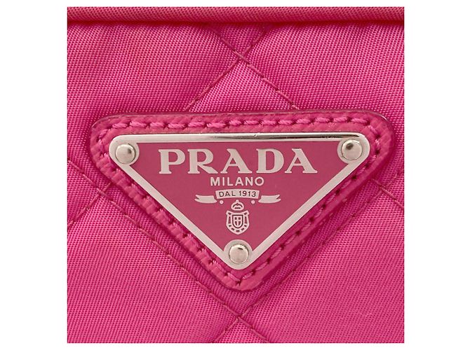 Borsa a Spalla Prada Tessuto Inpunto 2 Vie Rosa - vista 8