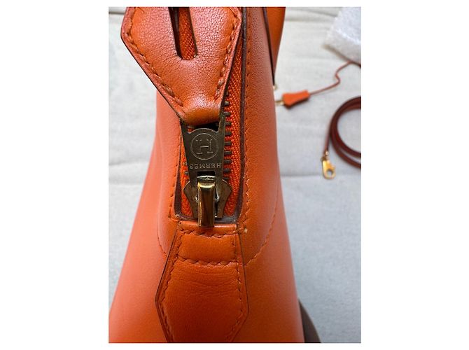 Borsa Hermès Bolide 31 in pelle arancione - vista 12