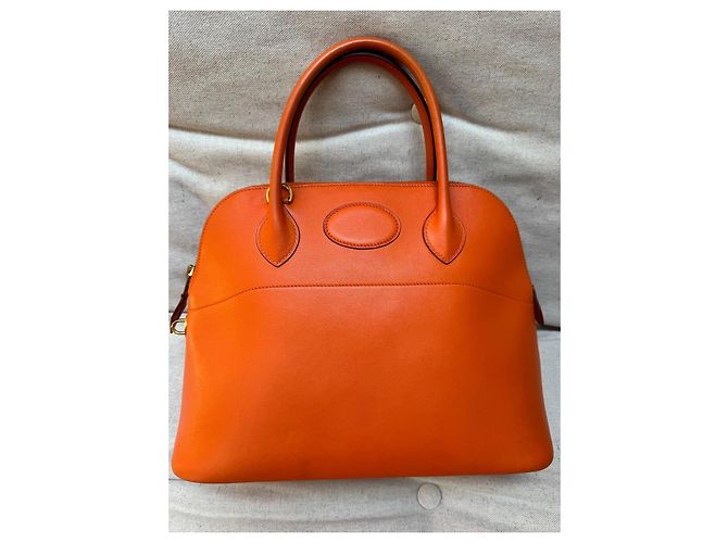 Borsa Hermès Bolide 31 in pelle arancione - vista 3