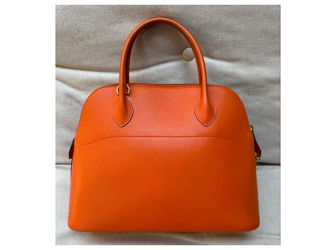 Borsa Hermès Bolide 31 in pelle arancione - vista 4