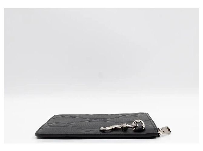 Pochette Gucci Jumbo GG Monogram Pelle Nera Nero - vista 4