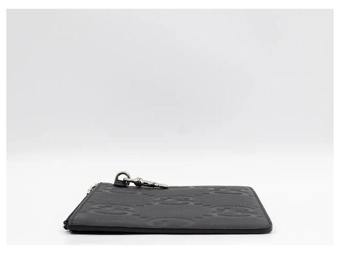 Pochette Gucci Jumbo GG Monogram Pelle Nera Nero - vista 5