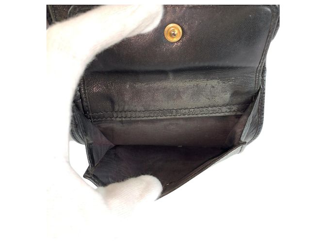 Cartera plegable de cuero negro Chanel Coco Mark - vista 5