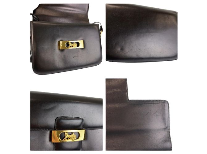 Céline Borsa a spalla in pelle nera Celine Carriage Hardware Nero - vista 5