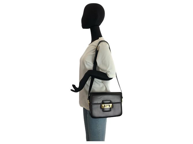 Céline Borsa a spalla in pelle nera Celine Carriage Hardware Nero - vista 6