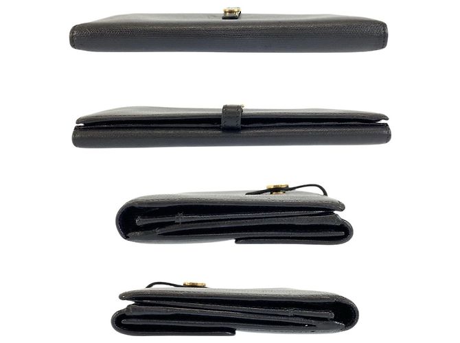 Schwarze Leder lange Brieftasche Chanel Coco Button - Ansicht 10