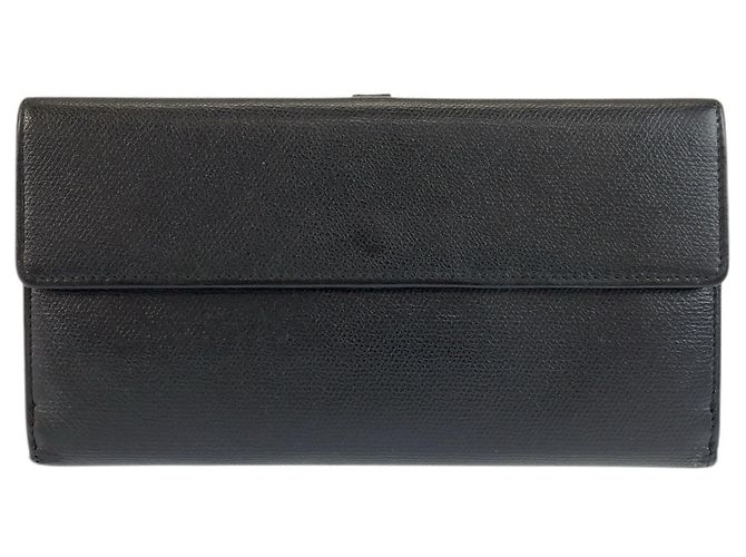 Schwarze Leder lange Brieftasche Chanel Coco Button - Ansicht 2